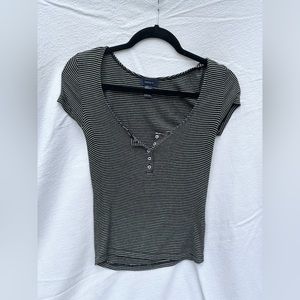 Forever 21 Black/White Striped T-Shirt